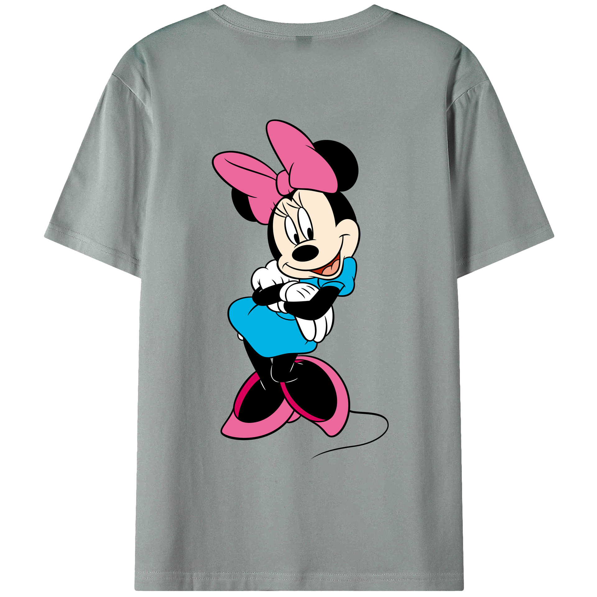 ミッキーマウス Mickey Mouse 綿100％ メンズ半袖Tシャツ（バックプリント） 通気性